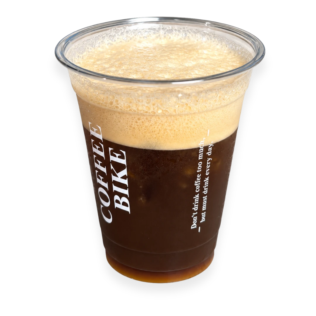 Americano Original Coffee Bike dengan lapisan crema